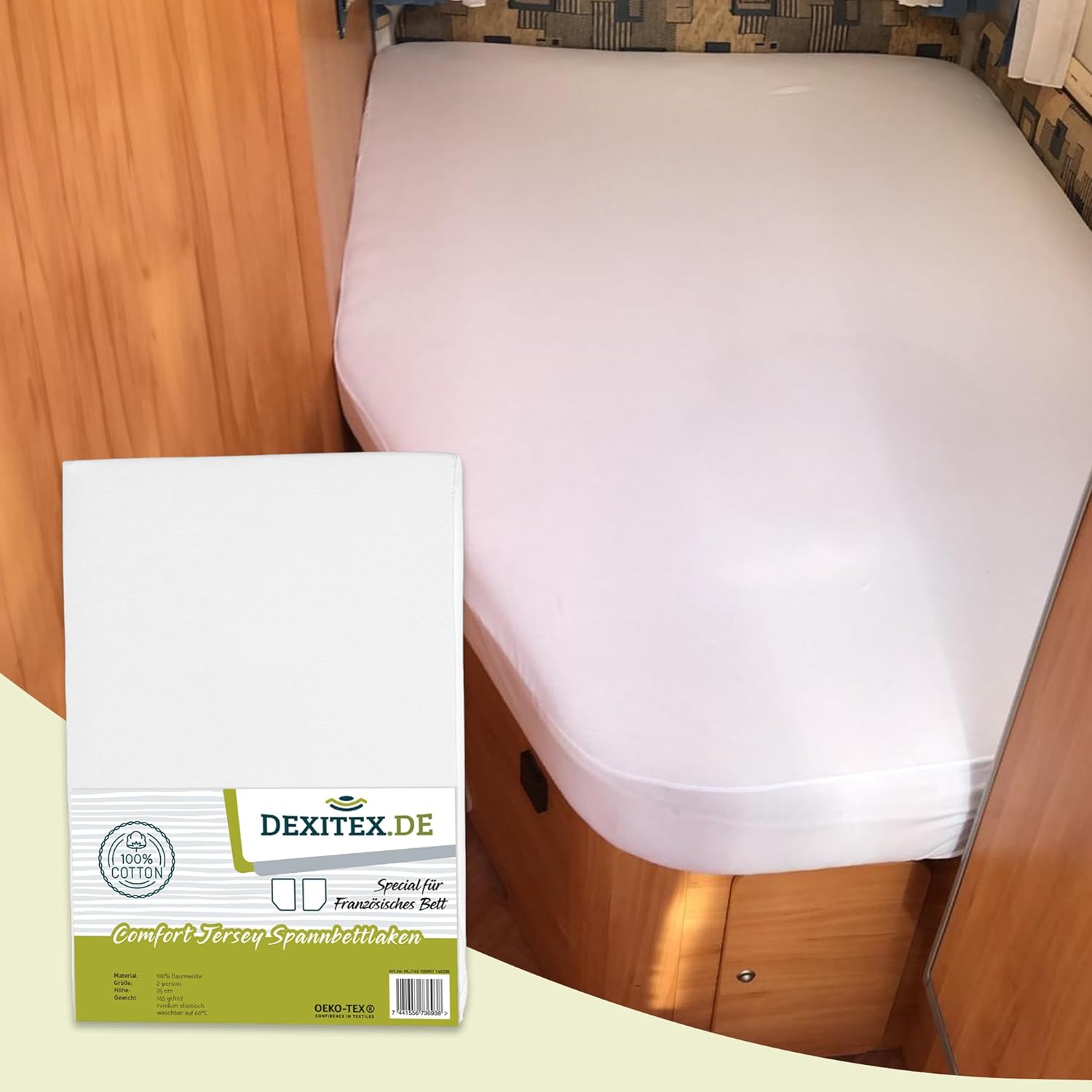 Sábana bajera jersey cama francesa blanco,gris claro o antracita - izquierda