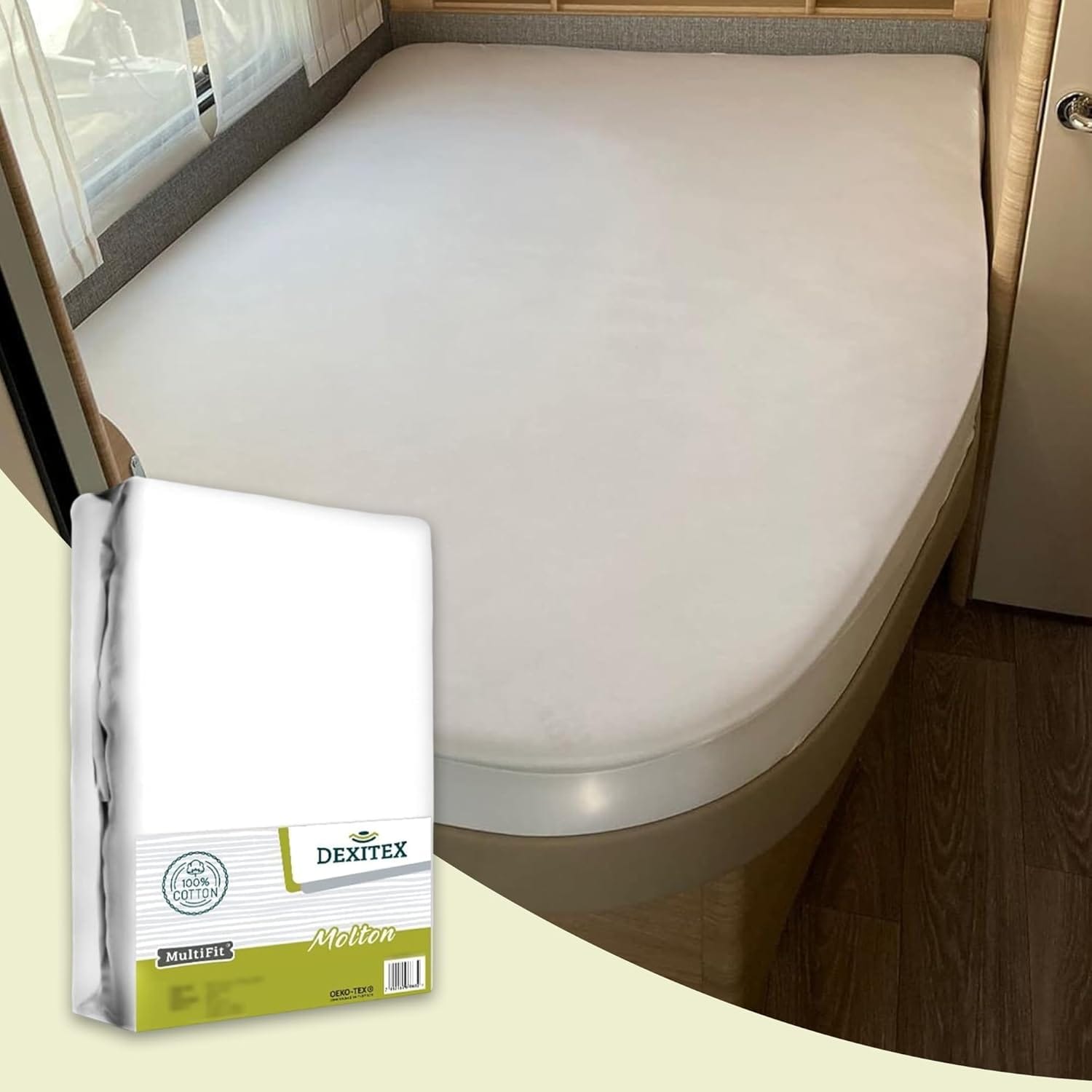 Muletón protector de colchón cama francesa - derecha