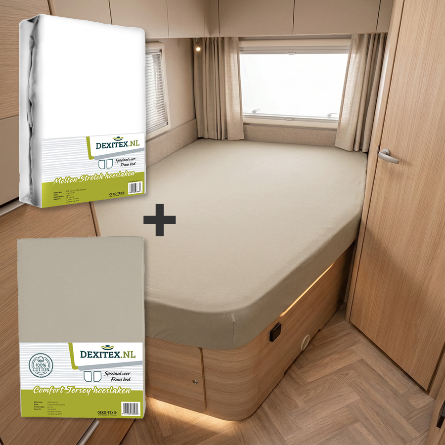 Kit textil cama francesa - 1 sábana bajera y 1 Muletón - derecho