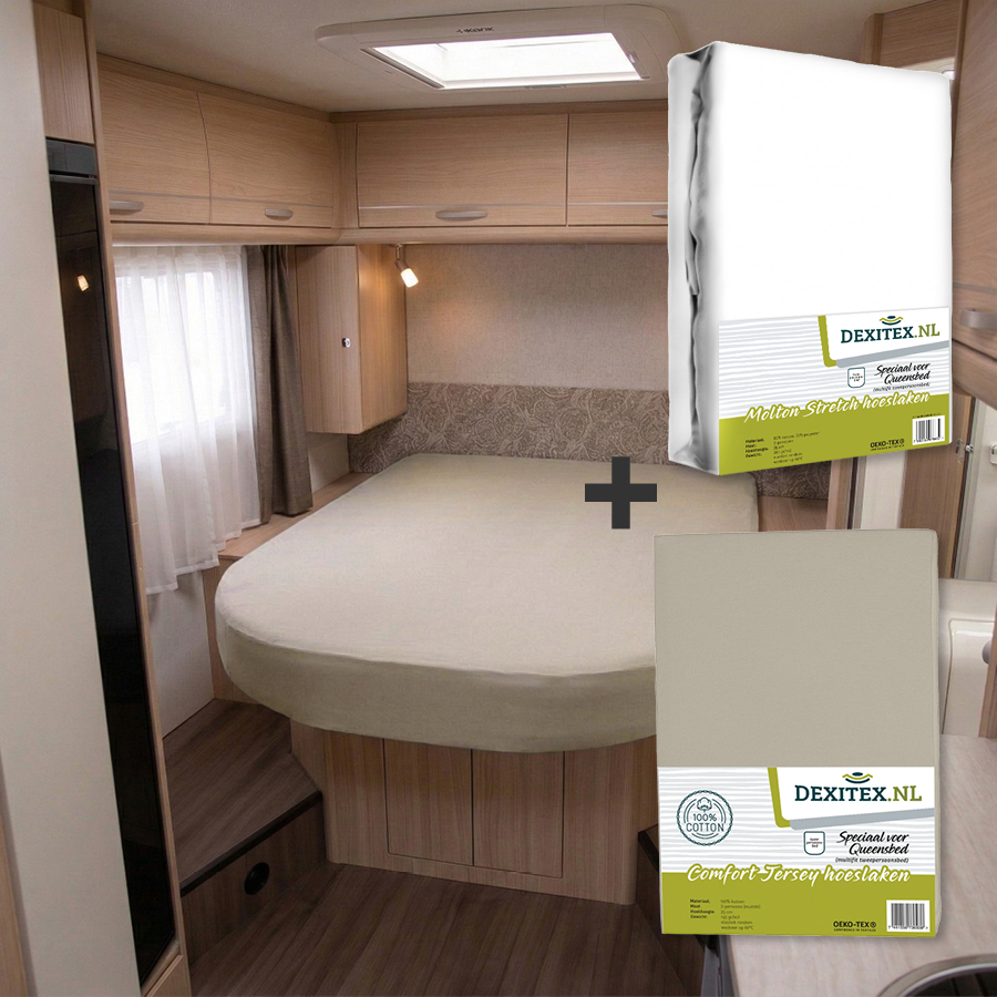 Pack textil Cama de isla/Cama central - 1 Muletón con 1 Sábana bajera de jersey