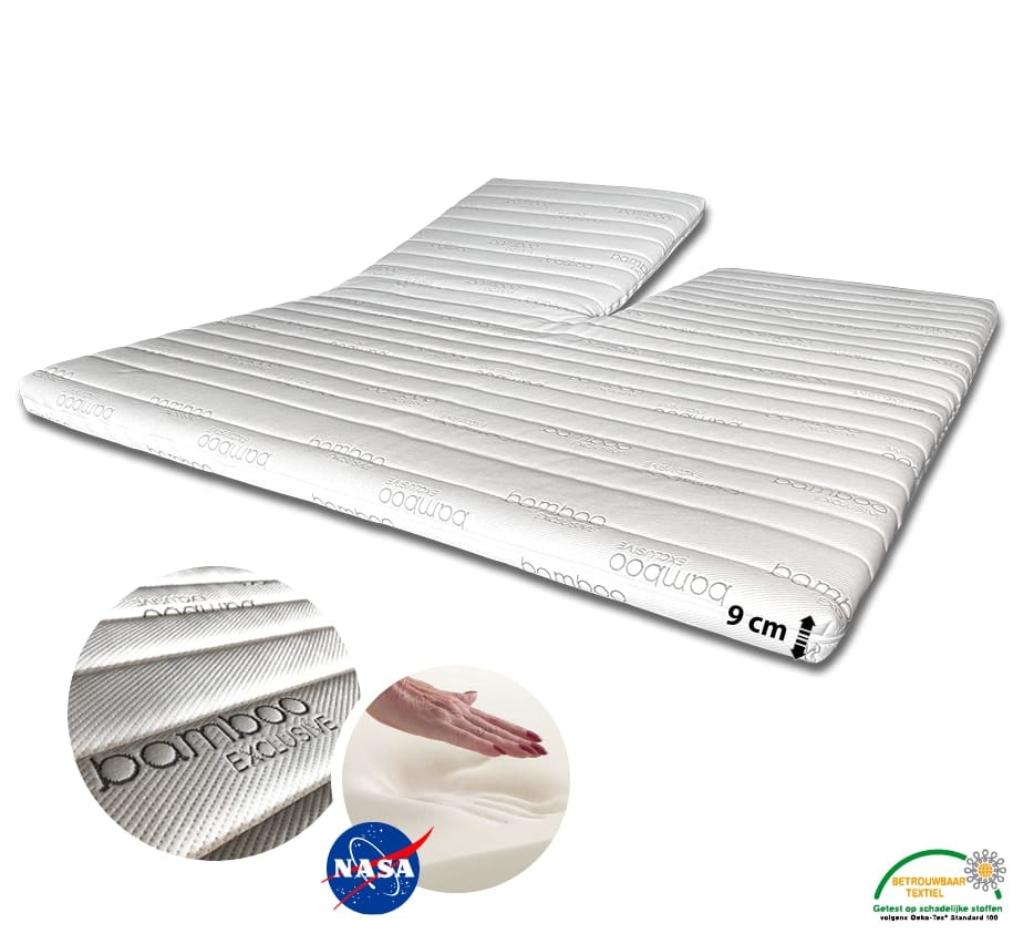 Topper partido de bambú Viscoelástica deluxe