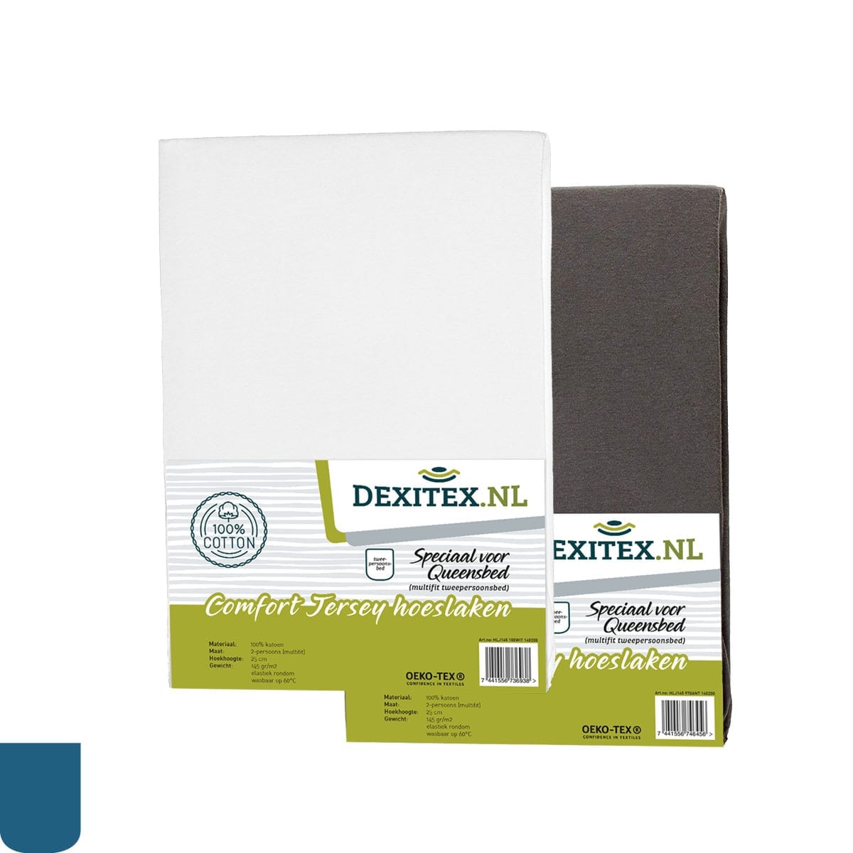 Cama de matrimonio / Cama de isla Sábana bajera Jersey - blanco, gris claro o antracita