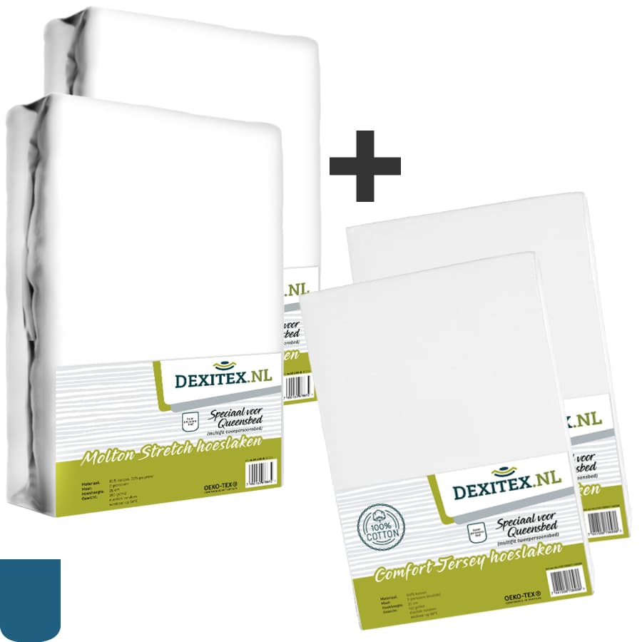 Pack textil Cama de isla/Cama central- 2 sábanas bajeras y 2 sábanas bajeras de jersey