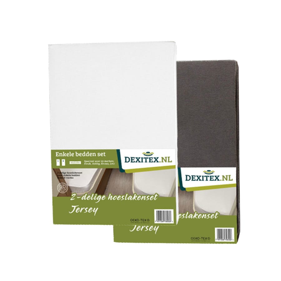 Camas gemelas 2 piezas, juego de sábanas bajeras de punto blanco, arena, gris claro o antracita